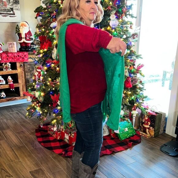 - WOMENS NEW CHRISTMAS PRESENT HOLIDAY PARTY PONCHO - Picture 3 of 7